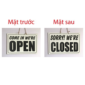 Bảng treo cửa, bảng gỗ open- closed  2 mặt cho nhà hàng, khách sạn, cửa hàng