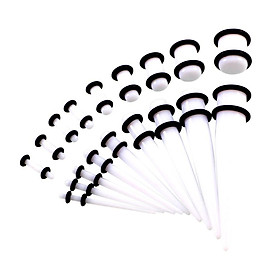 2-3pack 18 Pieces Ear Gauges Stretching Kit Plugs Taper 14G-00G Expanders White
