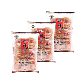 Combo 3 Bánh gạo WANT WANT Shelly Senbei Rice Crackers (Spicy) 150g