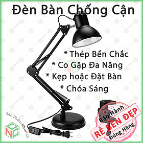 (Loại Tốt) Đèn Bàn Chống Cận Học Tập Làm Việc KhoNCC Hàng Chính Hãng Có Đế Và Chân Kẹp Bàn Cho Học Sinh - Sinh Viên - Dân Văn Phòng - KLVQ-1315-DCKB