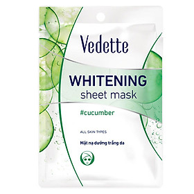 Mặt Nạ Giấy Dưỡng Trắng Da Vedette Dưa Leo 25g/22ml