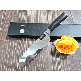 Mua DAO - DAO BẾP NHẬT BẢN SANTOKU THÉP DAMASCUS MÃ A8 DT116 nt topcomshop vn