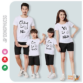 Đồng phục gia đình 3/4/5 người giá rẻ Mẫu áo gia đình độc đáo ý nghĩa Thun cotton dày dặn GD331T | SG
