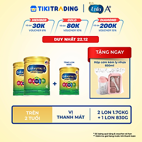 [Tặng 1 lon 830g cùng loại] Bộ 2 Lon Sữa bột Enfagrow A+ Neuropro 4 Vị thanh mát với dưỡng chất DHA & MFGM cho trẻ từ 2–6 tuổi– 1.7kg