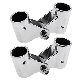 2pcs Stainless Steel Boat Rail Fittings Folding Swivel Tube Pipe Connector 22MM