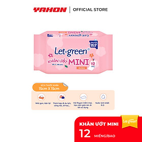 Khăn Ướt Mini LET_GREEN 12 Miếng | Nhỏ Gọn, Tiện Lợi