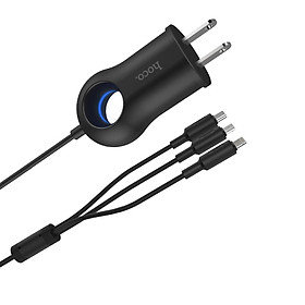 Mua Bộ củ sạc 3 đầu đa năng chính hãng Hoco C44 + Tặng Kẹp Bảo Vệ Đầu Cáp - Chính Hãng