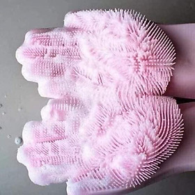 Mua Găng tay SILICON rửa chén  bát tạo bọt thần thánh(1 đôi)