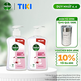 Combo 2 nước rửa tay Dettol kháng khuẩn chăm sóc da - Chai 500g