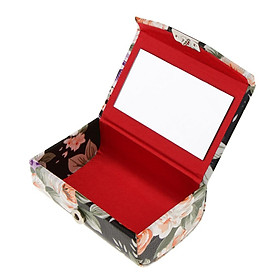 Retro Floral PU Leather Lipstick Lip Gloss Case Jewelry Storage Box Makeup Holder With Mirror