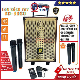 Mua Loa kẹo kéo karaoke  loa kéo bluetooth BDSOUND BD-9080 hát karaoke cao cấp bass 20 200W  vỏ gỗ  hát hay - H2pro tech