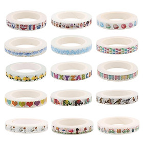 Bộ Băng Keo Giấy Trang Trí Washi Tape - 15 Chủ Đề