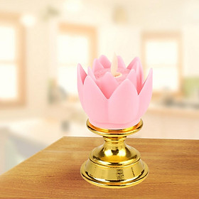 Hình ảnh Lotus Lamp Solemn Holy Buddhist light for Outdoor Decorative Shrine White