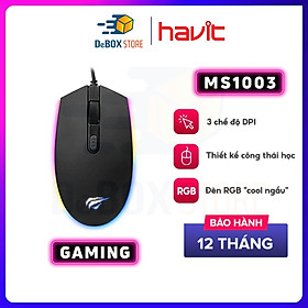 Mua Chuột Gaming HAVIT MS1003  Led RGB  3 Chế Độ DPI  Tích Hợp 4 Nút Điều Chỉnh - Hàng Chính Hãng
