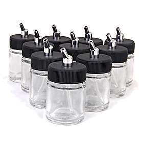 10PCS Empty 22CC Airbrush Paint Glass Bottles Jars with Lid