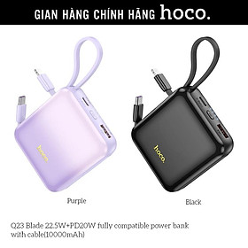 Sạc dự phòng 10000mAh kèm cáp siêu nhanh 22.5W Hoco Q23, pin sạc nhanh hàng chính hãng Hoco Mall Official