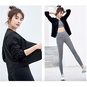 Áo Khoác thể thao Nữ cao cấp GYM, YOGA, Fitness- Đen