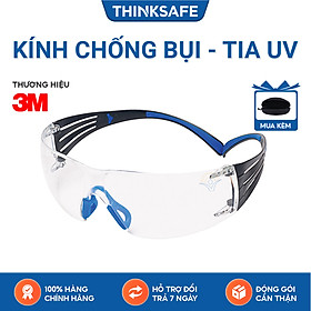 Kính bảo hộ 3M SF401SGAF kính chống bụi, chống hơi nước trầy xước vượt trội, ngăn chặn tia UV, mắt kính lao động, xe máy