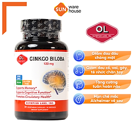 Hình ảnh Viên Uống Bổ Não Olympian Labs Ginkgo Biloba 120 mg Tăng Trí Nhớ Hiệu Quả 30 Viên