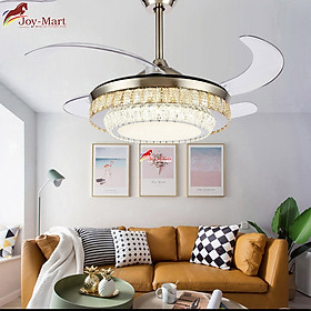 Mua Quạt Trần Đèn Pha Lê MQT2171 Cánh Tàng Hình  LED 3 Màu Siêu Sáng  Điều Khiển Từ Xa  Chạy Êm Rất Mát