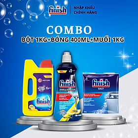Combo bột bóng muối Finish cho máy rửa chén