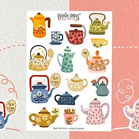 Hình ảnh Sticker sheet tea party - chuyên dán, trang trí sổ nhật kí, sổ tay | Bullet journal sticker