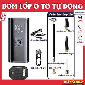 Máy Bơm Lốp Xe Ôtô Tự Động Công Suất Lớn Trên Phút Động Cơ Mạnh Mẽ Và Bền Bỉ Sử Dụng 3 Đầu Tương Thích Các Loại Xe