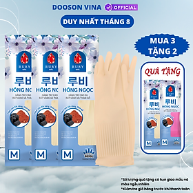 Mua Mua 3 Tặng 2 - Đôi Găng Tay Cao Su Đất Vàng Và Than Gỗ Ruby M