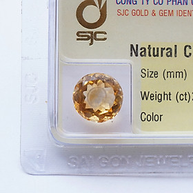 Mua Mặt đá thạch anh vàng citrine kiểm định tự nhiên mài giác tròn