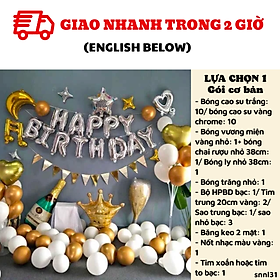 Hình ảnh Bộ bong bóng trang trí sinh nhật người lớn vàng gold adult birthday set SNNL31