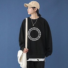 Áo sweater Vòng Tròn Chữ Phản Quang unisex nam nữ phong cách hàn quốc form rộng – ST189- babitrendy