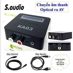 Bộ chuyển đổi âm thanh Optical to AV Công Suất Lớn, Có Cổng Out L/R và 3.5mm Kiwi KA03 Audio - Hàng Chính Hãng