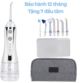 Tăm nước cầm tay H2ofloss HF-2 phiên bản nâng cấp được phân phối độc quyền với nút mở bình nước tiện lợi, tặng kèm 7 đầu tăm, củ sạc nguồn thấp