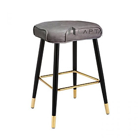 Mua Ghế quầy bar 75cm CB LOUIS 2C-P Nội thất Capta.vn Ghế đảo bếp 750 nệm bọc PVC không tựa chân sắt sơn tĩnh điện màu đen có ống đồng vàng Gold