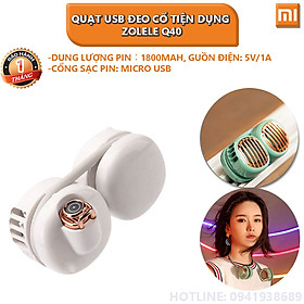 Mua Quạt Mini Đeo Cổ Cao Cấp Tiện Dụng Sạc USB 4 Cấp Độ Gió Có Thể Gấp Gọn Zolele Q40 - Màu ngẫu nhiên