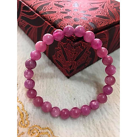 CHIẾC VÒNG NỮ TAY ĐÁ RUBBY HỒNG CÁNH SEN ĐẸP  SIZE VÒNG 7MM HỢP NỮ MỆNH HỎA MỆNH THỔ  100% ĐÁ RUBBY HỒNG TỰ NHIÊN Ạ