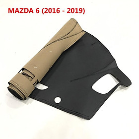 Thảm taplo ô tô Mazda 6 (2016 - 2019) loại da vân cacbon chống nắng, chống nứt vỡ taplo, thảm taplo Mazda 6