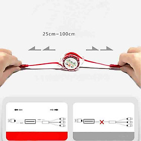 Mua Dây Sạc Điện Thoại 3 Đầu Đa Năng Dây Rút Dài 1m