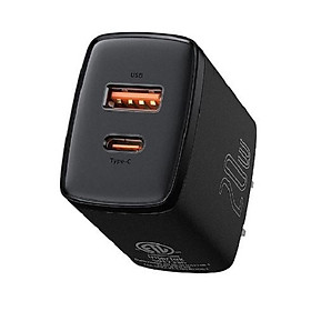 Cốc sạc nhanh siêu nhỏ gọn chân tròn Baseus Compact Quick Charger 20W (USB + Type C Dual Port, 20W PD/QC 3.0 Multi Quick Charge Support) dùng cho Samsung / Xiaomi/ Huawei/ OPPO / iPhone/iPad......Hàng chính hãng