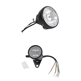 12V Motorcycle Dual   + 7" Headlight 35W Amber for