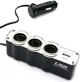 Mua Bộ Chia Tẩu Sạc Ô Tô 1 Ra 3 Cổng Cao Cấp Socket - Hàng Nhập Khẩu
