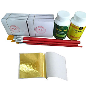 Mua Combo dát vàng gốc nước gồm 1000 lá vàng kèm phụ kiện  dát trên mọi chất liệu