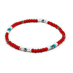 Vòng đeo chân Phiten glass beads anklet XJE37700/XJE37800 - Đỏ