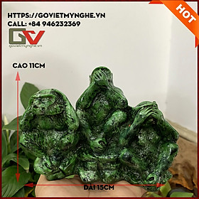 Mua  Bộ ba khỉ tam không  Tượng đá trang trí khỉ tam không tượng trang trí nhà cửa ý nghĩa sâu sắc - Dài 15cm