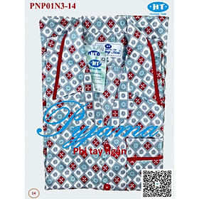 Bộ Pyjama HUONGTAM Phi bóng tay ngắn nam cao cấp(PNP02N3). Chất liệu vải polyester mềm mại, thoáng mát, không phai màu