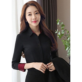 Áo Sơ Mi Nữ Dài Tay Phối Viền Cổ Trong HG911 Thời Trang Nữ Công Sở Cao Cấp