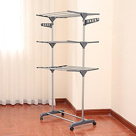 Mua Giàn phơi quần áo thông minh tiết kiệm diện tích  6 cánh có bánh xe - mã RE0558