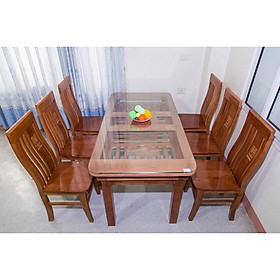 Mua Bộ bàn ăn 6 ghế gỗ xoan đào - mẫu 2 tầng