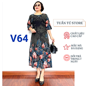 Đầm Cho Mẹ Trung Niên Chất Liệu Lụa Mango Cao Cấp Mềm Mịn Không Nhăn Xù Mẫu Mã Đa Dạng Đủ Size Từ 45-65kg - Tuấn Tú Store 68