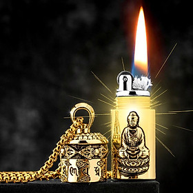 Vỏ Hột Quẹt Bật Lửa xăng đá Chief CF215 kiêm vòng đeo cổ hình đức phật